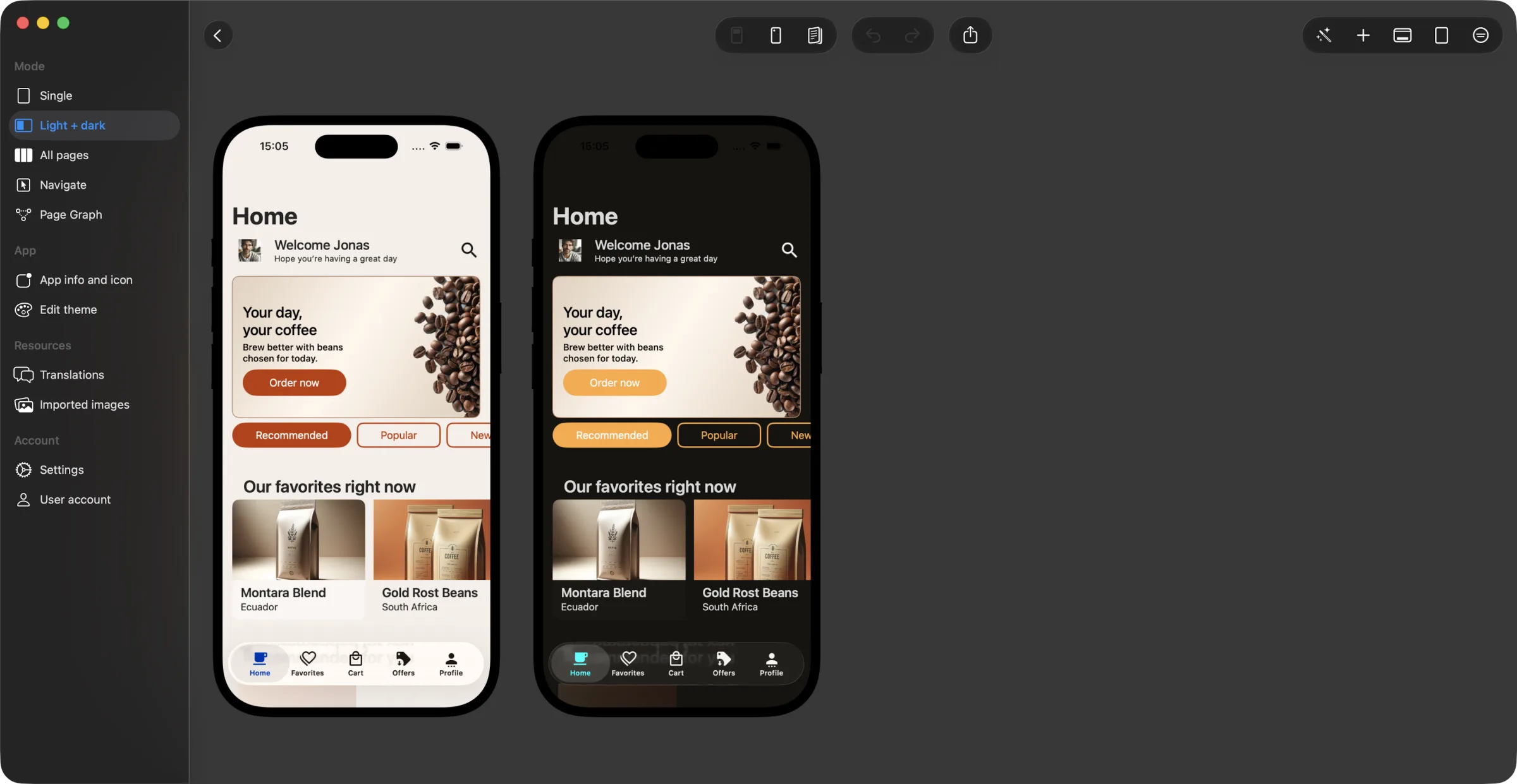 Appmost for macOS showing an AI-assisted workspace for native app screen design